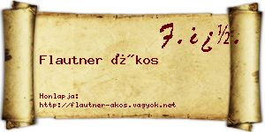 Flautner Ákos névjegykártya