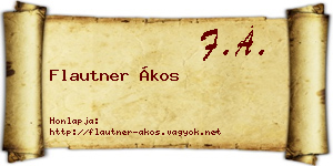 Flautner Ákos névjegykártya